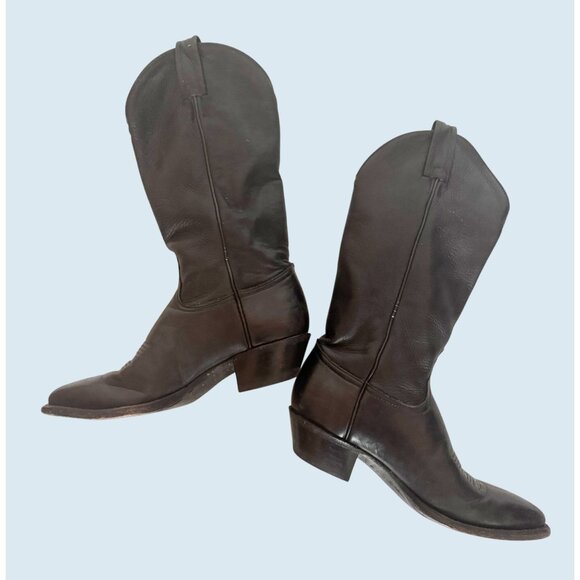 TONY LAMA Black Cowboy Cowgirl Western Boots Size 5.5 - Picture 2 of 8